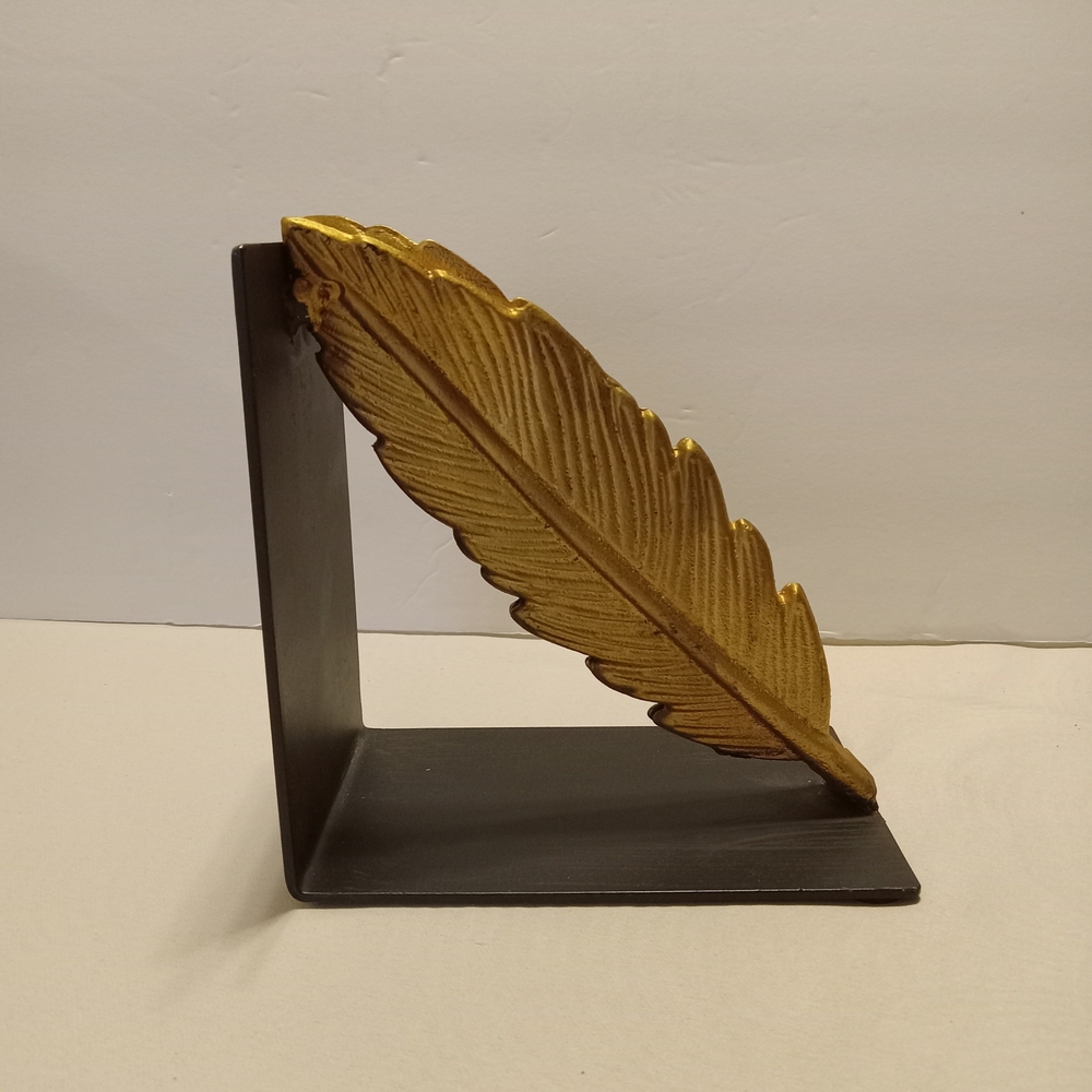 Golden Feather Decorative Sculpture Bookend